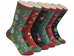{12-Pairs} Unisex Holiday Crew Socks