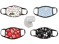 Adults Holiday Themed Reusable Mask (4-Pack)