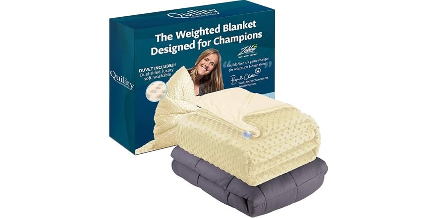 Quility Premium Weighted Blanket w/ Cover