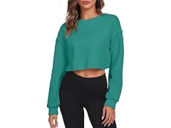 FKEEP Women (L) Cropped Sweatshirts Long Tops