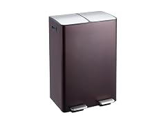 OUTLANE 16 Gal Dual Recycling Bin Brown