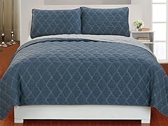 Mia 3pc Reversible Coverlet Set - Indigo