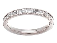 18KT White Gold 4.25 TCW Emerlad-Cut Eternity Ring
