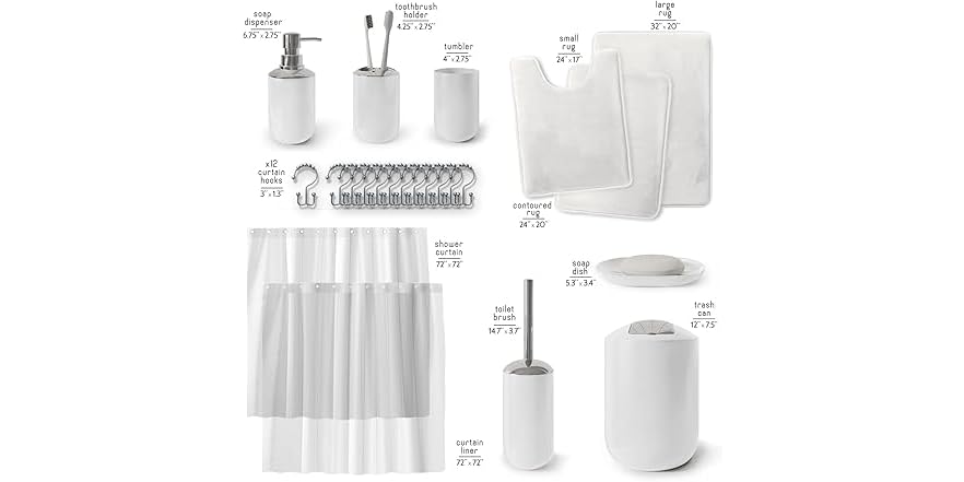Clara Clark White Bathroom Set