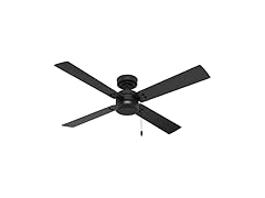 Hunter Ceiling Fan 52 inch Matte Black, Pull Chain