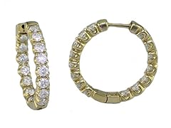 3.95 CT Diamond Earrings 14K Yellow Gold