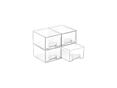 Vtopmart 4 Pack Clear Stackable Storage Drawers