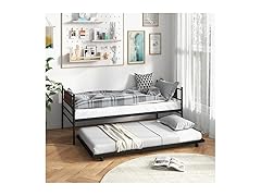 Giantex Metal Daybed with Trundle, Twin