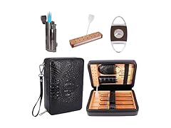 TOIKA Premium Black Leather Cigar Humid