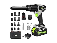 FABOKA FA0801 3-in-1 Cordless Rivet Gun & Nut & Drill