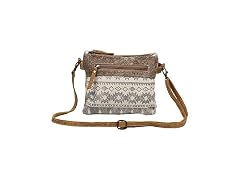 Myra Bag Floral Upcycled Canvas & Cowhide Leather Crossbody Bag S