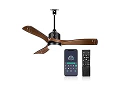 AMZATYI 42 Inch Smart Outdoor Ceiling Fan, Brown