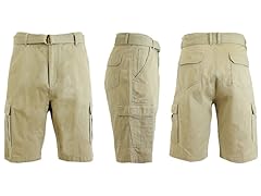 BLU Rock Men's Belted Cargo Twill Shorts