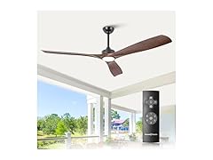 Parrot Uncle F6004BR-PU 60" Ceiling Fan, Walnut