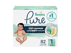 Pampers Pure Baby Diapers Size 1 82 Count