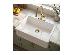Sinkology Parker 34 in White Fireclay Farmhouse Sink