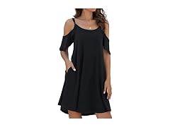 Jouica (XXL) Women Summer Pockets,Black,XX-Large