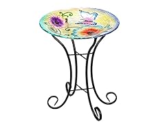 Butterfly with Flower Bird Bath with Stand