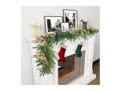 TISEMENT Norfolk Pine Garlands with Gold Flowers