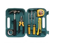 8 Piece Household Tool Set in Plastic Toolbox