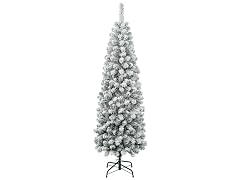 National Tree Company 6 ft. Acacia Pencil Slim Flocked Tree