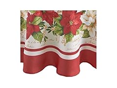 Elrene Poinsettia 70" Round Tablecloth