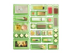 Vtopmart Clear Green 25 PCS Plastic Drawer Organizer