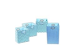 4-Pc Bin Bundle - Blue Chevron