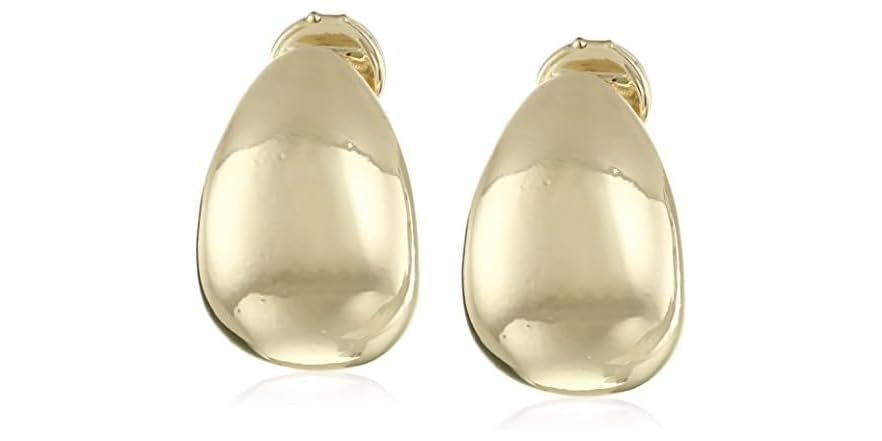 Anne Klein Goldtone Clip Top Hoop Earrings