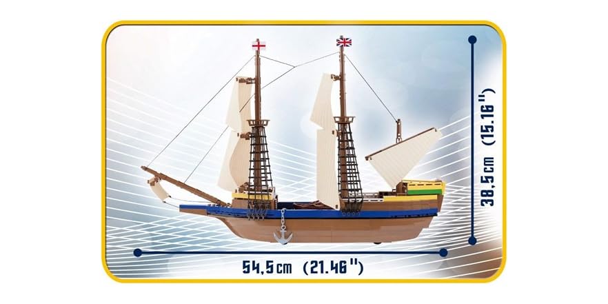 Cobi 21077 – The Mayflower – Set Di Mattoncini – Modello Storico Di Nave – Marrone