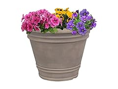 Sunnydaze 20-Inch Franklin Large Plant Pot  - Beige