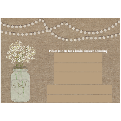 Amazon.com : Burlap Bridal Shower Invitations Mason Jar Rustic Wedding