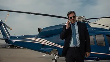 Monty Miller (Jon Hamm) walks away from his helicopter in the Where is Home game.