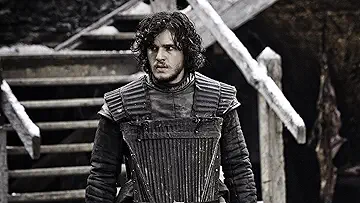Jon Snow (Kit Harrington) at his sullen best atop The Wall in Game of Thrones Season 1 Episode 3, 'Lord Snow'.