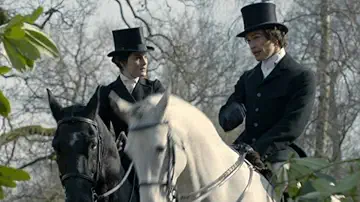 Mary Crawley (Michelle Dockery) rides a horse in the Downton Abbey Season 1 Episode 3 game