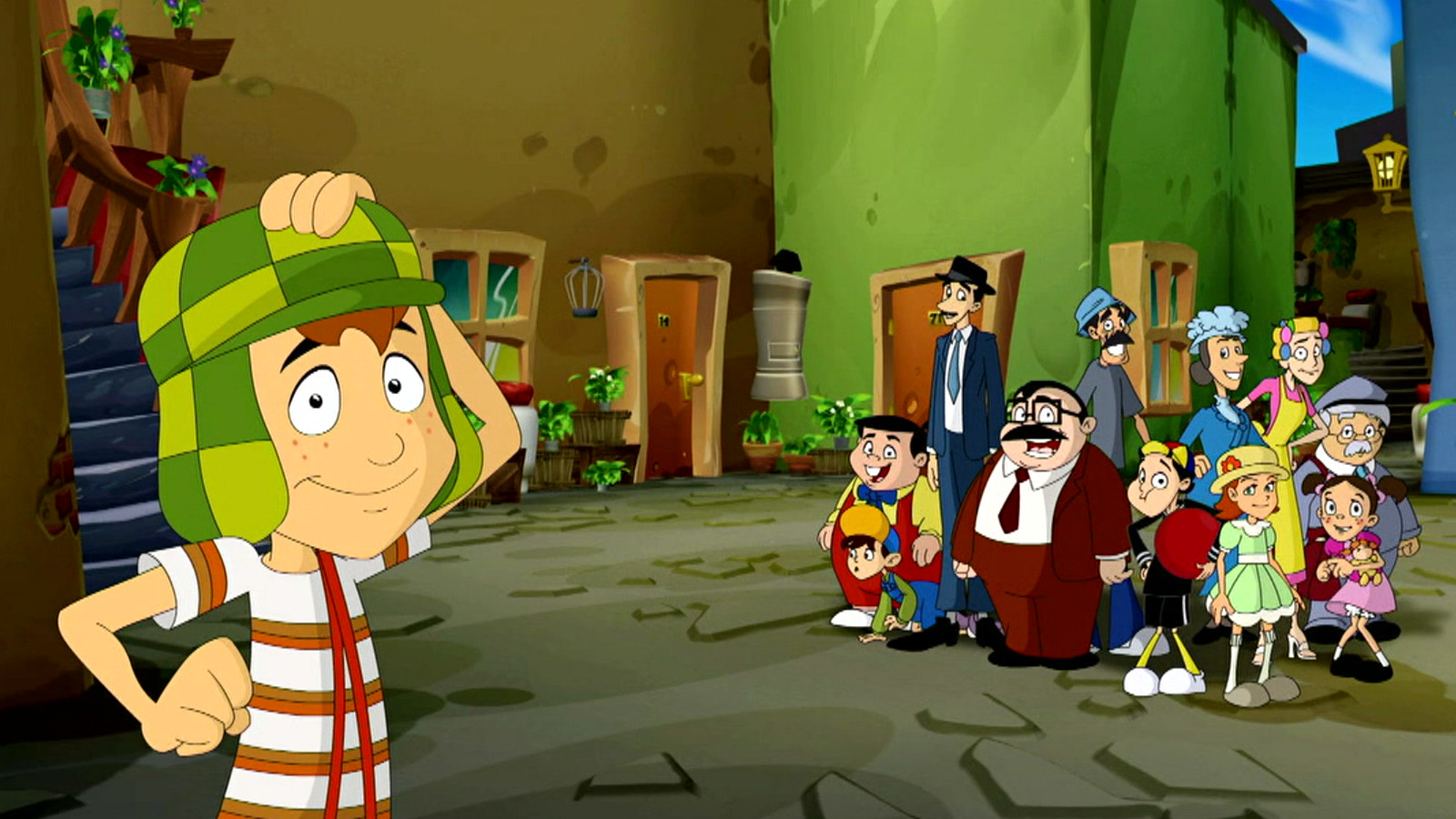 Personagens de chaves em desenho animado