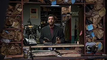 Adam Sandler as Max Simkin, being over it in the poster for The Cobbler (2014).