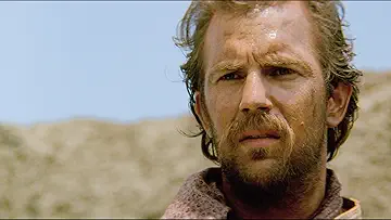 Kevin Costner's Lieutenant John Dunbar rides a horse in Dances with Wolves (1990).