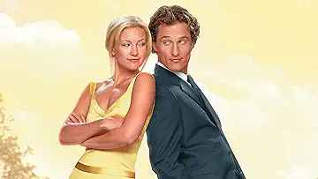 Kate Hudson's Andie Anderson and Matthew McConaughey's Benjamin Barry lean on each other on the poster for the How To Lose a Guy in 10 Days game