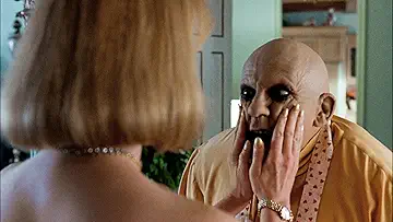 The Addams family standing together in gothic attire in the poster for the Addams Family Values game.