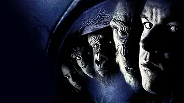 Captain Leo Davidson (Mark Wahlberg), General Thade (Tim Roth), Ari (Helena Bonham Carter), and Colonel Attar (Michael Clarke Duncan) in the Planet of the Apes (2001) game