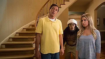 Ashley Tisdale's Jody and Simon Rex's Dan area about to meet an ape in the Scary Movie 5 game.