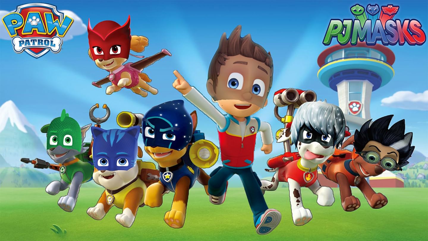 Download Amazon.com: PAW PATROL Transforms Into PJ MASKS Gekko, Catboy, Owlette, Luna Girl | Coloring ...