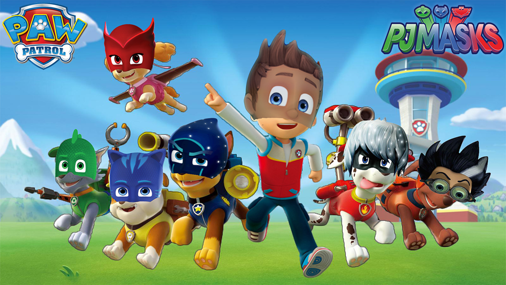 Download Amazon.com: PAW PATROL Transforms Into PJ MASKS Gekko, Catboy, Owlette, Luna Girl | Coloring ...