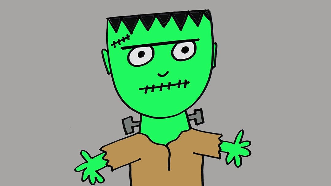 Image Of Watch How To Draw A Cute Frankenstein Cartoon For Kids And.