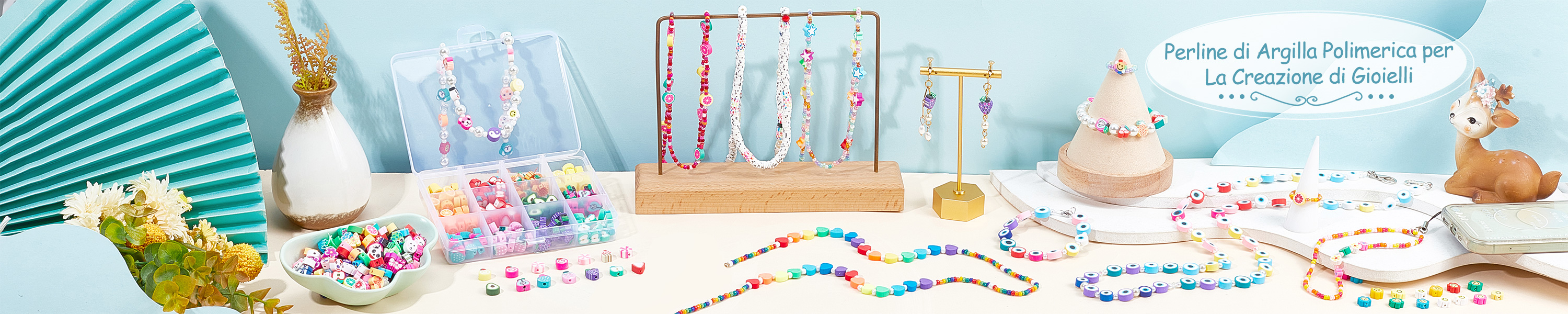 100 perline miste in argilla polimerica contro il malocchio, per la creazione di gioielli fai da te, bracciali, collane, accessori per fermagli per