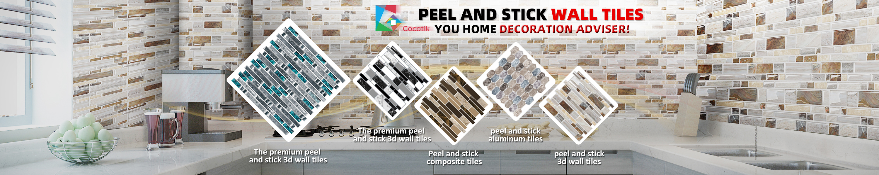 Amazon.co.uk: Cocotik: Peel and Stick Wall Tile