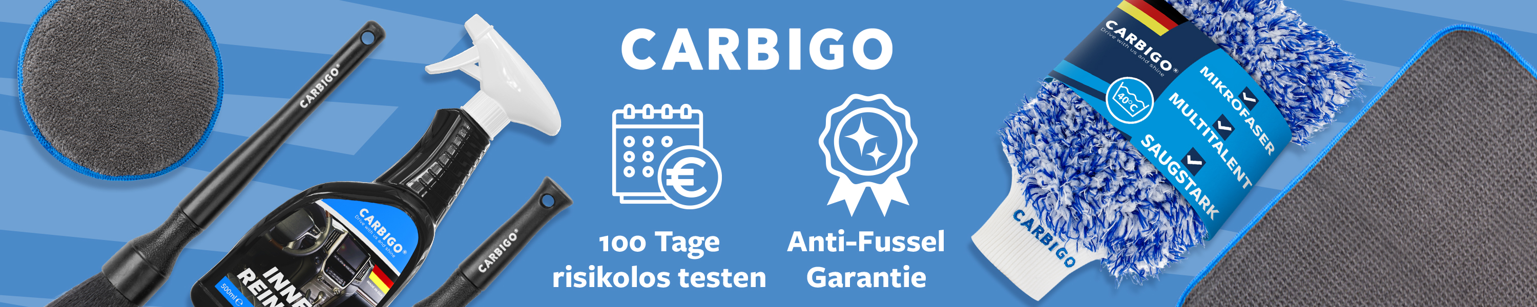 Amazon.de Carbigo Scheibenabzieher mit Schwamm & Gummilippe