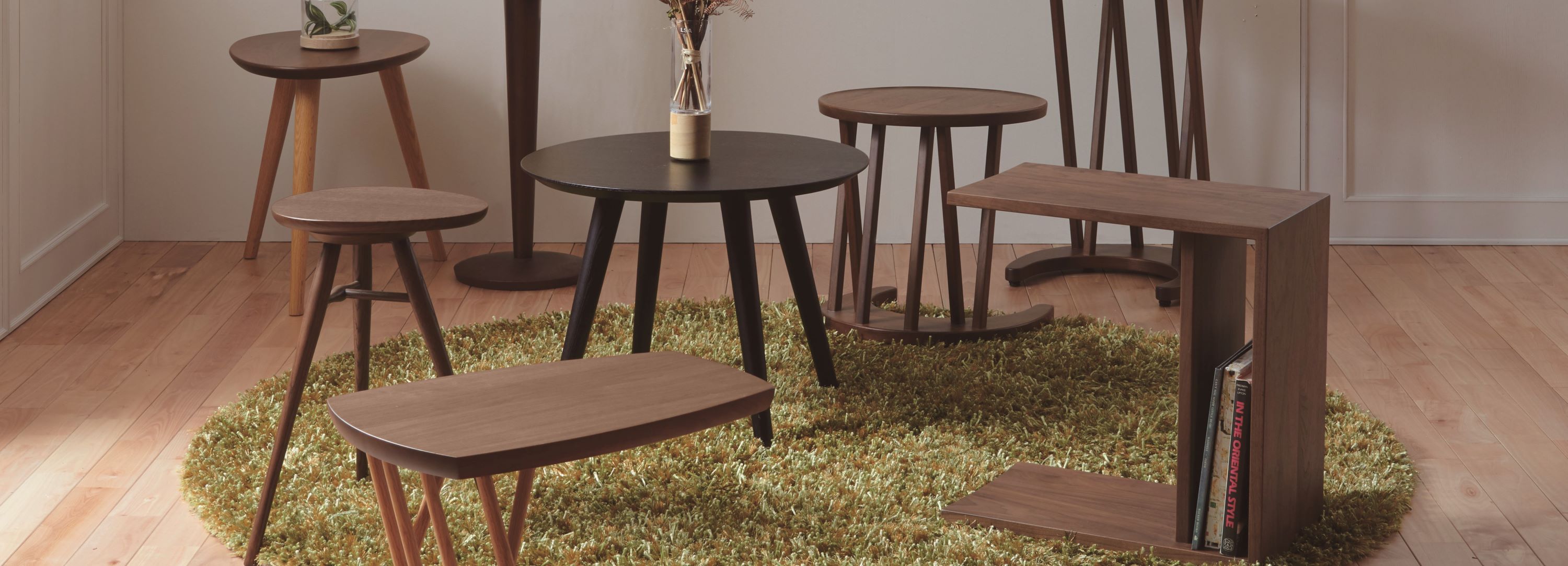 ブラウン 木製 正方形 サイドテーブル 柏木工株式会社製 高50cm 幅45cm