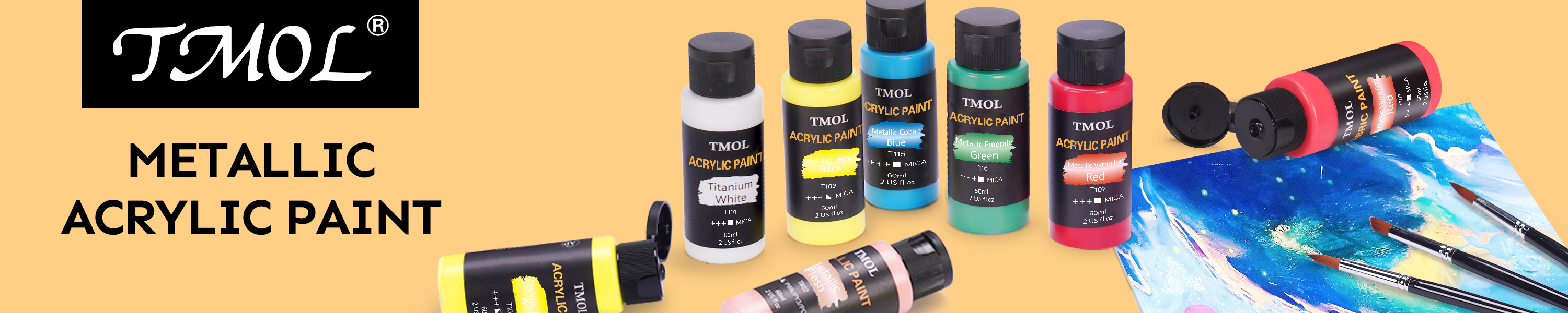 TMOL ART SUPPLIES Metallic Acrylic Paint